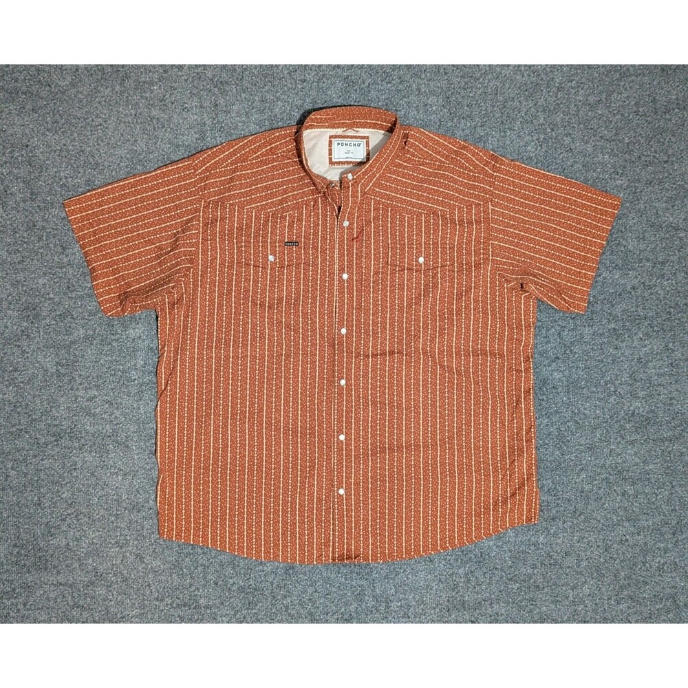 Poncho Shirt Mens XXL Regular Fit Pearl Snap Short Sleeve